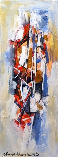 Mashkoor Raza, 12 x 36 Inch, Oil on Canvas, Abstracts Painting, AC-MR-656